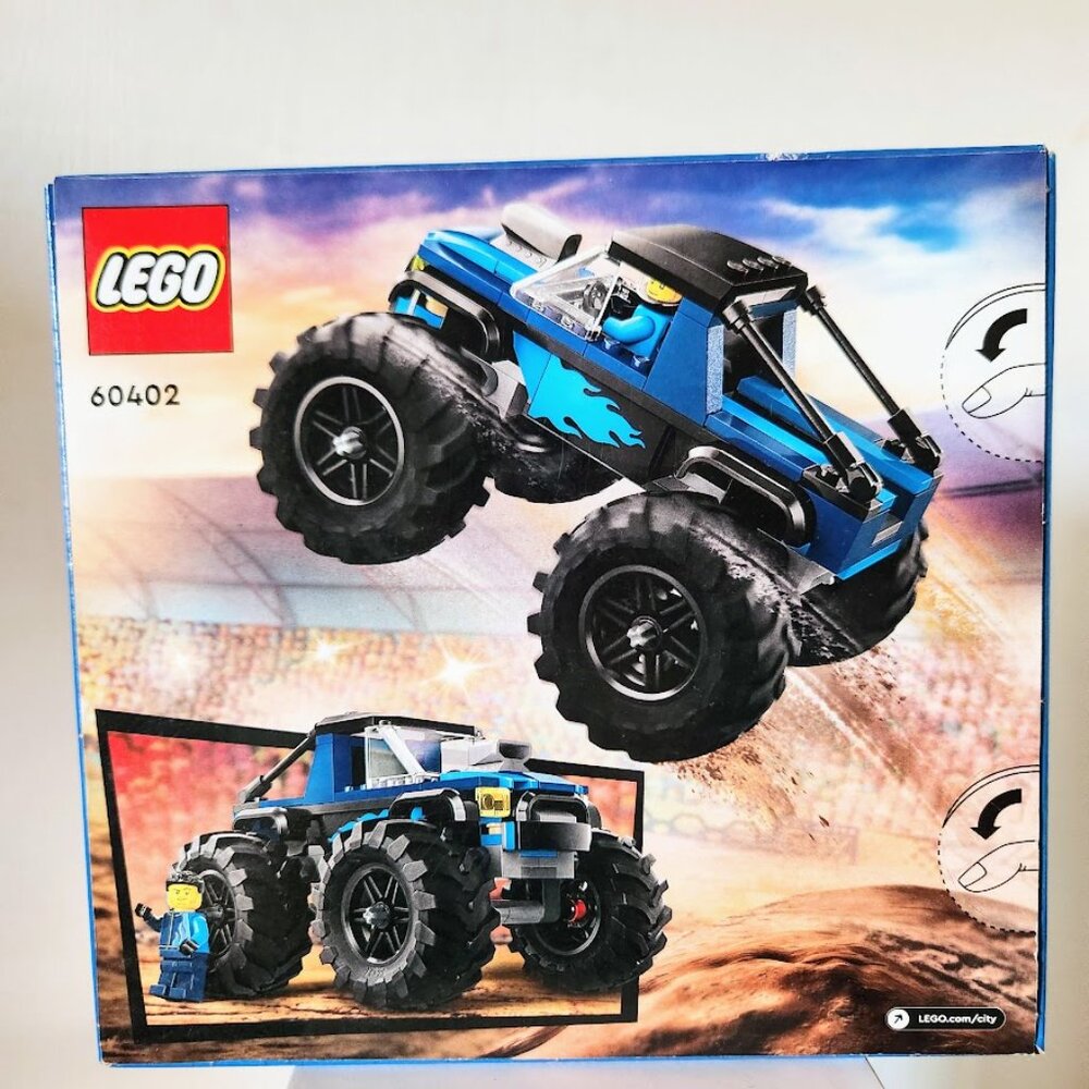 NEW LEGO CITY BLUE MONSTER TRUCK Off Road Car 60402 with Minifigure Driver 148 P - Picture 3 of 7